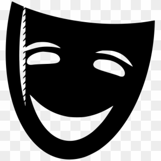 White Theatre Masks Icon Free White Mask Icons - Smile Mask Icon Png, Transparent Png