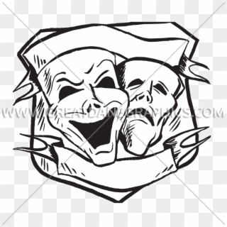 Clip Art Royalty Free Download Theater Masks Production - Theater Face Line, HD Png Download