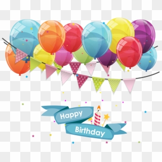Image Free Baloon Vector Balloon Banner - Happy Birthday 19 Balloons, HD Png Download