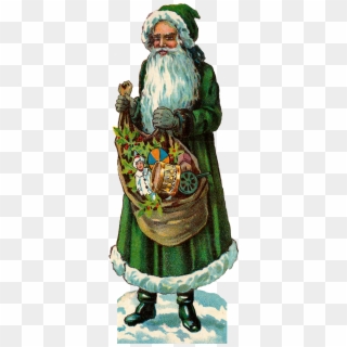 Santa Wearing Green Coat Image - Illustration, HD Png Download