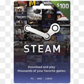 Quick View - $100 Steam Wallet Gift Card, HD Png Download