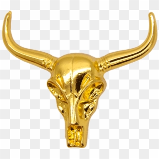 Cow Skull Pin, Gold - Bull, HD Png Download