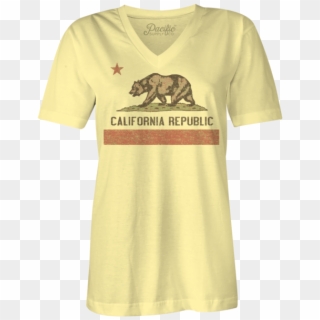 California Flag Multi Color Girl's V-neck Tee - California State Flag, HD Png Download