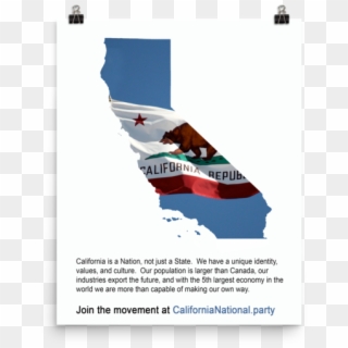 Cnp California Map And Flag, Glossy Poster - California State Flag, HD Png Download