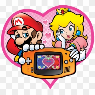 Mario And Peach Holding A Gameboy In A Romantic Way - Mario And Peach, HD Png Download