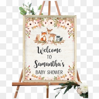Customized With The Name Of Mother To Be - Fall Baby Shower Welcome Sign, HD Png Download