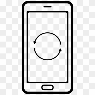 Refresh Circular Arrows Couple Symbol On Phone Screen - Mobile Symbol Png In White, Transparent Png