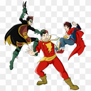 Super Sons Team Up With Captain Marvel/shazam, It Goes - Super Sons Shazam, HD Png Download