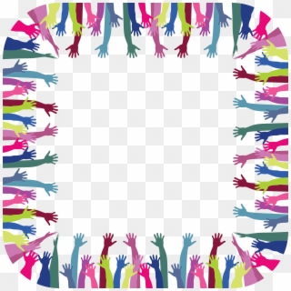 Free Clipart Of A Frame Of Hands - Hands Frame Clipart, HD Png Download