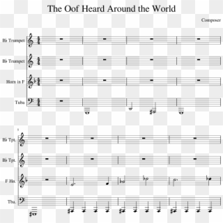 The Oof Heard Around The World Sheet Music For Trumpet, - Hark The Herald Angels Sing Wilcocks, HD Png Download