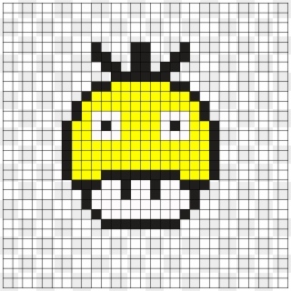 Psyduck Pokemon Mushroom Perler Bead Pattern - Pixel Art Facile Champignon, HD Png Download