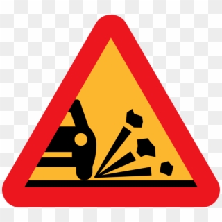 Loose Chippings Gravel Road Traffic Sign - Loose Stones Road Sign, HD Png Download