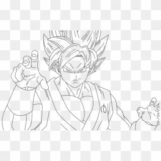 Goten Drawing Goku - Goku Super Saiyan Blue Drawing, HD Png Download