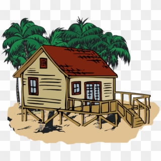 Shack Clipart Cute - Beach House Clipart Png, Transparent Png