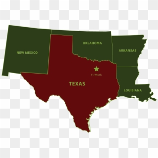 Map Of Territory We Work - New Mexico Oklahoma Arkansas Louisiana, HD Png Download