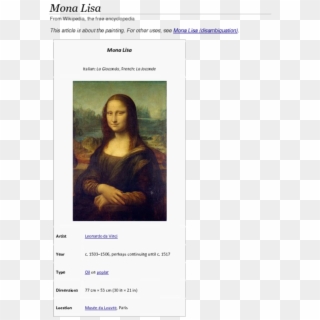 Leonardo Da Vinci Original Mona Lisa , Png Download, Transparent Png