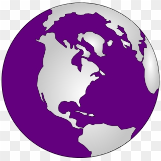 Purple And Silver Cross Clip Art At Clker - World Globe Clipart, HD Png Download