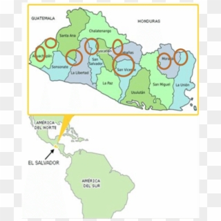 Cobertura Geográfica De Las Ops Del P4p En El Salvador - Map, HD Png Download