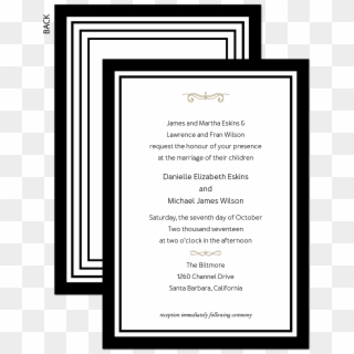 Black Tie Wedding Invitation For Classic Formal Wedding - St Teresa Of Calcutta Icon, HD Png Download