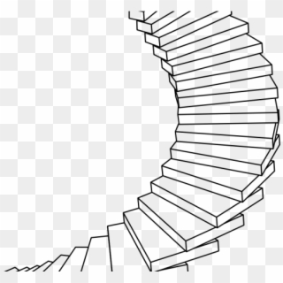 Stairs Clipart Spiral Staircase - Spiral Staircase Drawing Transparent, HD Png Download