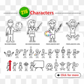 Adobe After Effects Template - Whiteboard Animation Characters Free  Download, HD Png Download - 615x545(#1456458) - PngFind