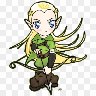 Legolas Chibi With Bow By Tildhanor D6d4gtg Lord - Clipart Lords Of The Ring, HD Png Download