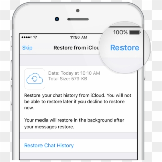 Icloud Troubleshooting - Whatsapp Restore Iphone, HD Png Download