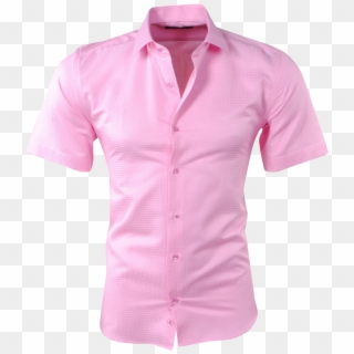 Men Short Sleeve Shirt - Pink Shirt Men Transparent, HD Png Download
