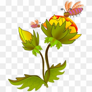 Magnolia Flower Clipart At Getdrawings - Bees On A Flower Clipart, HD Png Download