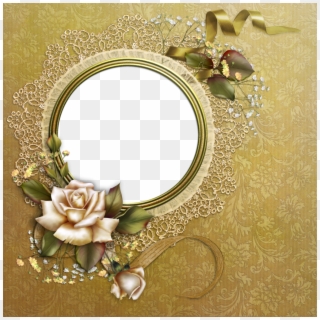 Yellow Rose Clipart Gold Frame, HD Png Download
