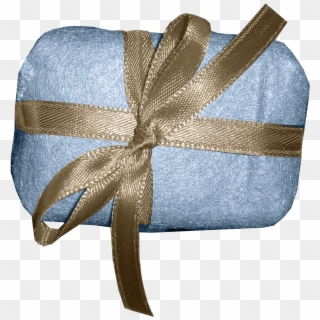 Blue Gift With Bow - Bag, HD Png Download