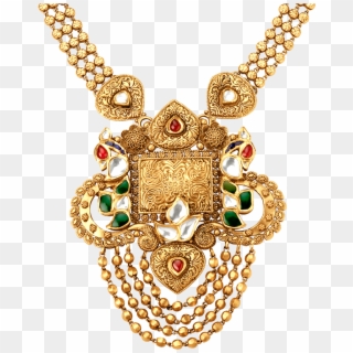 Rivaah Glass Kundan 22kt Gold Neckwear Set Jewellery - Necklace, HD Png Download