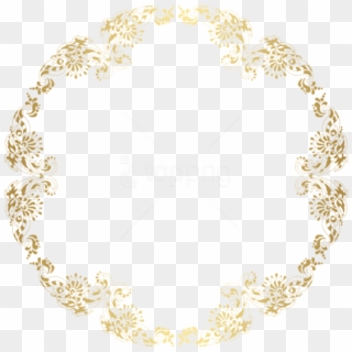Free Png Download Floral Gold Round Border Clipart - Png Circle Frame Gold, Transparent Png