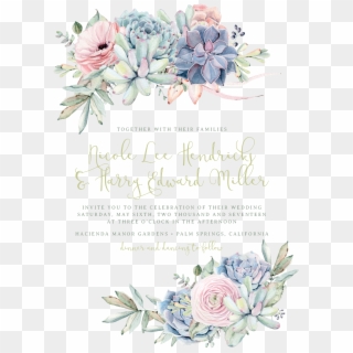 Sweet Succulents Wedding Invitation, Succulent Wedding, - Wedding Invitation Template Png, Transparent Png
