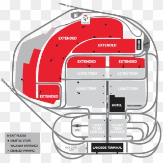 Extended - Parking Pittsburgh International Airport Map, HD Png Download