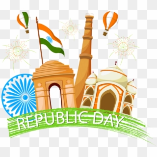 Hand Drawn Illustration Png Of Indian Republic Day - Republic Day All Png, Transparent Png