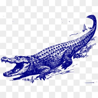 Crocodile Clipart Purple - Black And White Alligators, HD Png Download