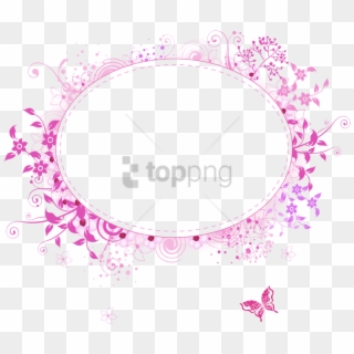 Free Png Transparent Flower Frame Png Image With Transparent - Pink Flower Png Frame, Png Download