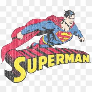 Superman Flying Over Men's Long Sleeve T-shirt - Superman Logo, HD Png Download