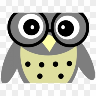 Gray Clipart Grey Thing - Owl With Glasses Cartoon, HD Png Download