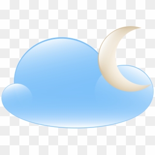 Moon And Cloud Weather Icon Png Clip Art - Circle, Transparent Png