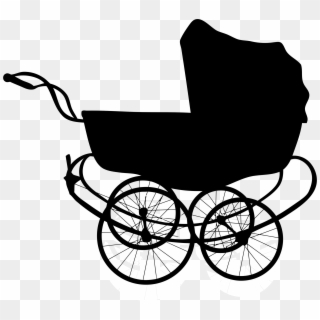 Pumpkin Carriage Clipart Black And White - Baby Carriage Silhouette, HD Png Download
