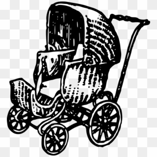 Baby Transport Black And White Infant Chariot Computer - Baby Carriage, HD Png Download