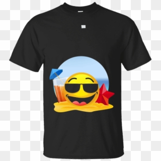 Cool Shades Emoji On Beach T Shirt Sunglasses Emoji - Portable Network Graphics, HD Png Download