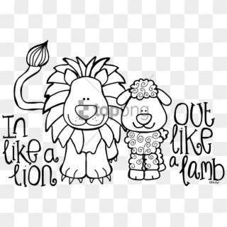 Free Png March Lion Lamb Coloring Pages Png Image With - March Poems For Kindergarten, Transparent Png