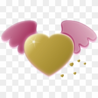 This Free Icons Png Design Of Gold Heart With Pink, Transparent Png