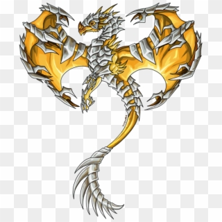Dragon Tattoo Transparent Images - Gold Dragon Silver Dragon, HD Png Download
