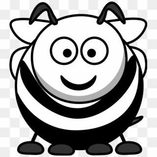 Bee - Clipart - Black - And - White - Cartoon Clip Art Bee, HD Png Download