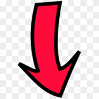 Red Curved Arrow Png - Arrow Pointing Down Clipart, Transparent Png
