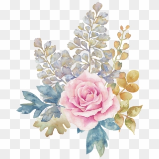 Blue Flower Png - Pink Flower Watercolor Png, Transparent Png